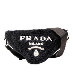 Prada Terry Triangle Shoulder Bag Black